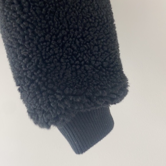 Boohoo Crop Faux Teddy Fur Bomer Jacket Size 10 - Picture 6 of 10